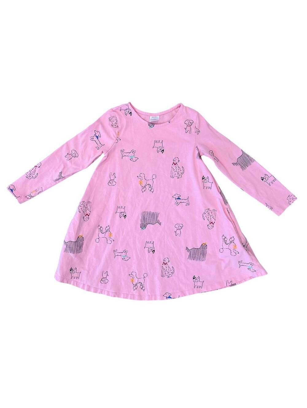 Youth Size 6/7 - Hanna Andersson Pink Dog Dress with Pockets